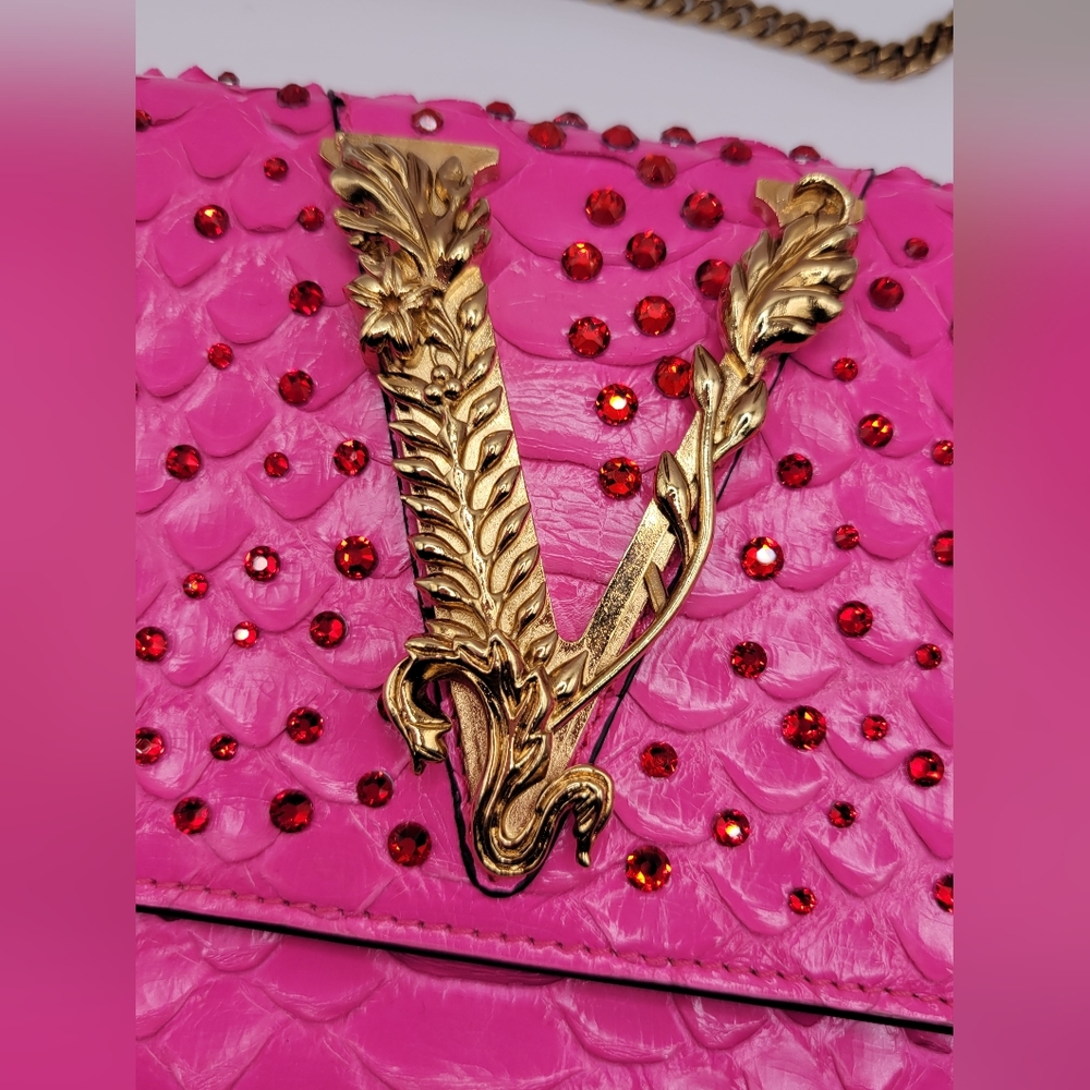 Versace Virtus Python Crossbody Clutch Bag - image 2